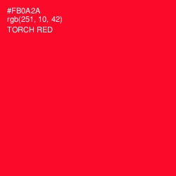 #FB0A2A - Torch Red Color Image